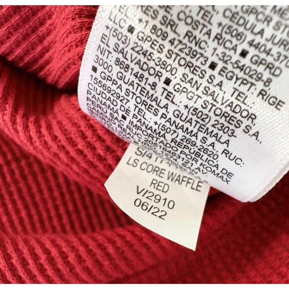 Old Navy Men’s Red Waffle Knit Long Sleeve Thermal Shirt L Built-In Flex Casual - Picture 5 of 7
